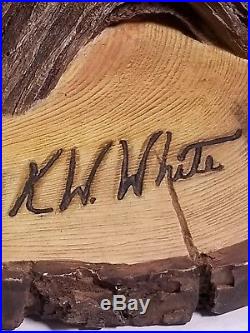 Big Sky Carvers K W White Master Edition Wood Carving Hawk On Branch 200/1250