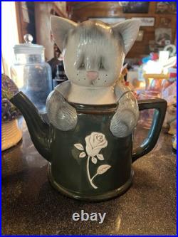 Big Sky Carvers Kennikats Cat Kitten In Teapot Cookie Jar