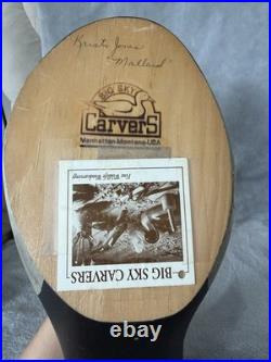 Big Sky Carvers Kristy Jones Mallard Duck Decoy Signed Montana Wood Carving