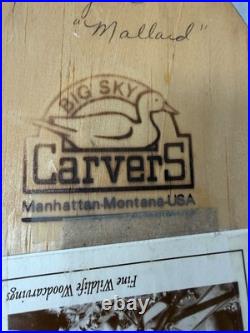 Big Sky Carvers Kristy Jones Mallard Duck Decoy Signed Montana Wood Carving