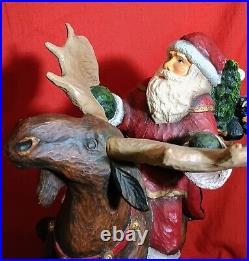 Big Sky Carvers Large Christmas Santa Rocky Mtn. Reindeer by Stuart Bond