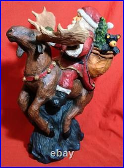 Big Sky Carvers Large Christmas Santa Rocky Mtn. Reindeer by Stuart Bond