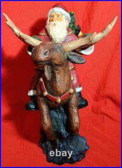 Big Sky Carvers Large Christmas Santa Rocky Mtn. Reindeer by Stuart Bond