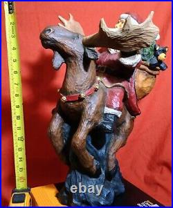 Big Sky Carvers Large Christmas Santa Rocky Mtn. Reindeer by Stuart Bond