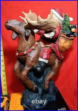 Big Sky Carvers Large Christmas Santa Rocky Mtn. Reindeer by Stuart Bond