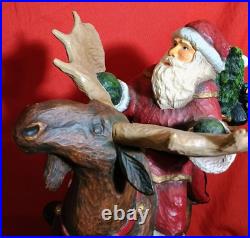 Big Sky Carvers Large Christmas Santa Rocky Mtn. Reindeer by Stuart Bond