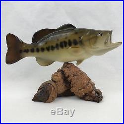 Big Sky Carvers Largemouth Bass Fish On Manzanita Wood Signed Bill Reel