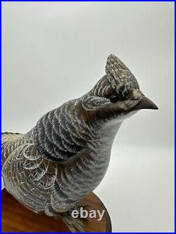 Big Sky Carvers Life Size Wooden Strutting Grouse Figurine