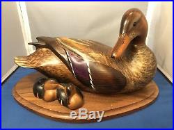 Big Sky Carvers Limited Edition Mother And Baby Ducks Wood Carving Nice