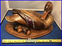 Big Sky Carvers Limited Edition Mother And Baby Ducks Wood Carving Nice