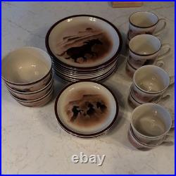 Big Sky Carvers Lodge Stoneware Collection Wild Horse II Dinnerware 26 piece Set