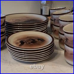 Big Sky Carvers Lodge Stoneware Collection Wild Horse II Dinnerware 26 piece Set