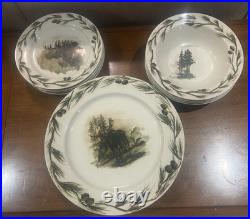 Big Sky Carvers Lodge Stoneware Woodland Moose 12-Pc Dinnerware Set