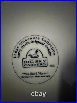 Big Sky Carvers Lodge Stoneware Woodland Moose 12-Pc Dinnerware Set