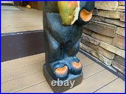 Big Sky Carvers Lou Hand Carved Bear Fish Trout Statue 33 Solid