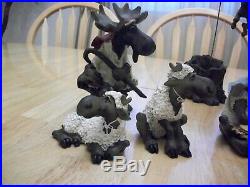 Big Sky Carvers MOOSETIVITY Figurine set 16pc. Nativity Moose Christmas MIB Rare