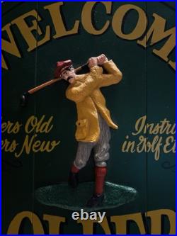 Big Sky Carvers Made In Usa 19x16 Welcome Golfers Hand Made Sign Wood