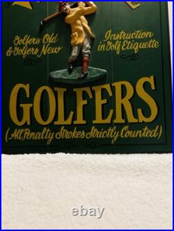 Big Sky Carvers Made In Usa 19x16 Welcome Golfers Hand Made Sign Wood