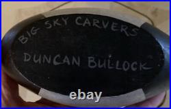 Big Sky Carvers Mallard Duck Decoy Hand Carved Wood Signed Duncan Bullock
