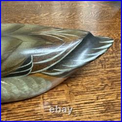Big Sky Carvers Mallard Duck Decoy Wood Carving Bozeman Montana Signature Faded