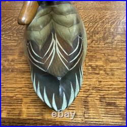 Big Sky Carvers Mallard Duck Decoy Wood Carving Bozeman Montana Signature Faded