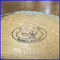 Big Sky Carvers Mallard Duck Decoy Wood Carving Bozeman Montana Signature Faded