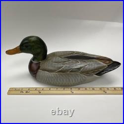 Big Sky Carvers Mallard Duck Decoy Wood Green Brown Gray Black 14 Inch