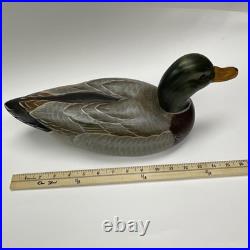 Big Sky Carvers Mallard Duck Decoy Wood Green Brown Gray Black 14 Inch