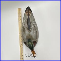 Big Sky Carvers Mallard Duck Decoy Wood Green Brown Gray Black 14 Inch