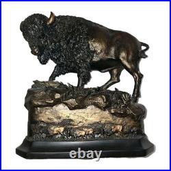 Big Sky Carvers Marc Pierce CU Buffalo Bills Bison Horns Wildlife Prairie Statue