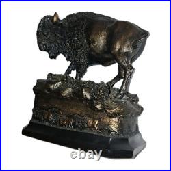 Big Sky Carvers Marc Pierce CU Buffalo Bills Bison Horns Wildlife Prairie Statue