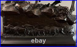 Big Sky Carvers Marc Pierce CU Buffalo Bills Bison Horns Wildlife Prairie Statue