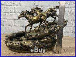 Big Sky Carvers Marc Pierce River Runners Horse Sculpture Fountain Super Rare