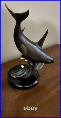 Big Sky Carvers Marc Pierce Signed Orca Sculpture Resin Patina Finish Boxed