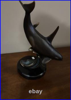 Big Sky Carvers Marc Pierce Signed Orca Sculpture Resin Patina Finish Boxed