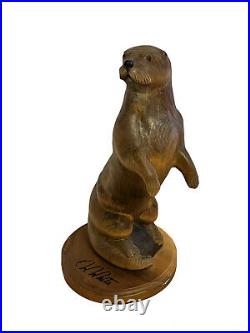 Big Sky Carvers Master's Edition Woodcarving Collection Hand Carved Otter #423
