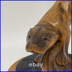 Big Sky Carvers Master's Edition Wooden Diving Otter By BJ Williams (Broken Paw)