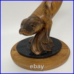 Big Sky Carvers Master's Edition Wooden Diving Otter By BJ Williams (Broken Paw)