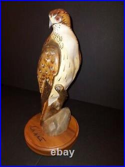 Big Sky Carvers Masters Edition 12 Red Tail Hawk 1092/1250 KW White wood bird