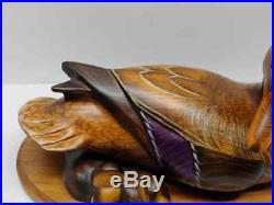 Big Sky Carvers Masters Edition Carved Wood Mallard Duck Decoy With Babies 369/950