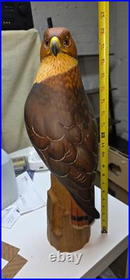 Big Sky Carvers Masters Edition Hawk Wood Carving Signed K. W. White 2012