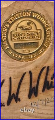 Big Sky Carvers Masters Edition Hawk Wood Carving Signed K. W. White 2012
