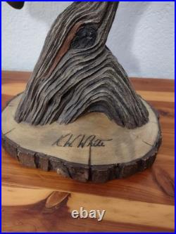 Big Sky Carvers Masters Edition Woodcarving Numberd Red Tail Hawk Decoy KW White