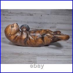Big Sky Carvers Masters' Edition Woodcarving Sea Otter with Clam Montana READ