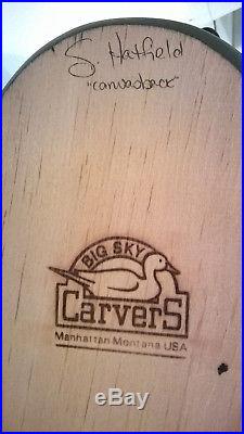 Big Sky Carvers Montana Canvasback Duck Decoy Wood Signed Sonya Hatfield