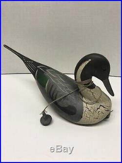 Big Sky Carvers Montana Pintail Duck Wooden Carved Decoy Signed Sally McMurry