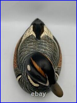 Big Sky Carvers Montana Vintage Wood Decoy SIGNED S. S. Huntsman Glass Eyes 13L