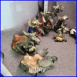 Big Sky Carvers Moosetivity I, II & III Moose Figurine 16 pc Set Nativity