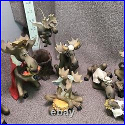 Big Sky Carvers Moosetivity I, II & III Moose Figurine 16 pc Set Nativity