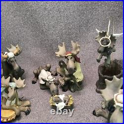 Big Sky Carvers Moosetivity I, II & III Moose Figurine 16 pc Set Nativity